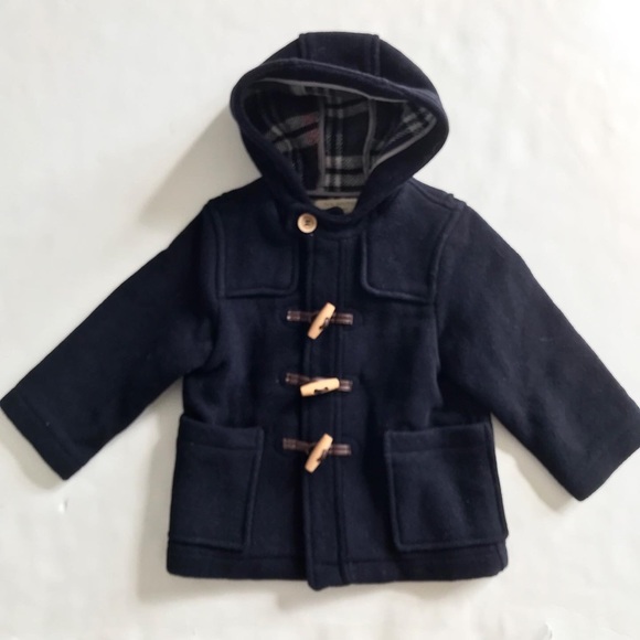 Zara Other - Zara NWT navy blue wool blend hooded coat  24/36 months